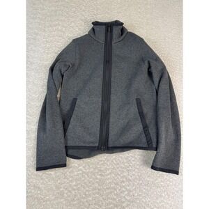 Lululemon Jacket Womens 2 Gray Full Zip‎ High Collar Fleece Lined Textured Knit